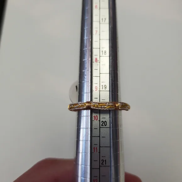 "The spotted gold" dalmatian jasper handmade wire wrap ring size 10 - Picture 5 of 5